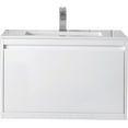 thumbnail image 1 of James Martin Vanities Milan 31.5" Single Vanity Cabinet, Glossy White w/Glossy White Composite Top, 1 of 7