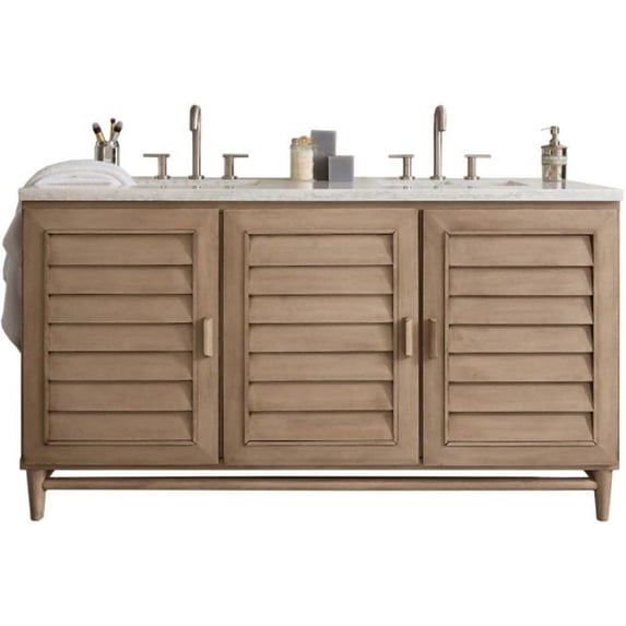 James Martin Vanities 620-V60D-WW-3CAR Portland 60" Free Standing Double Vanity Set - Wood