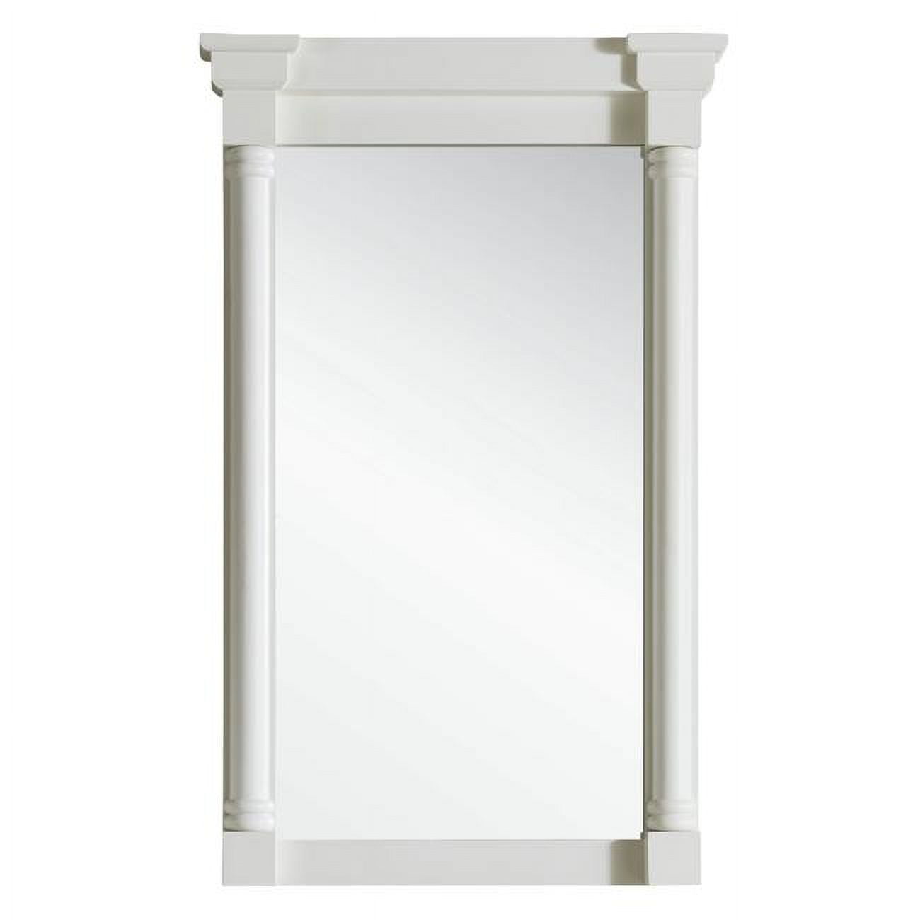 Bright White Rectangular Wood Framed Accent Mirror
