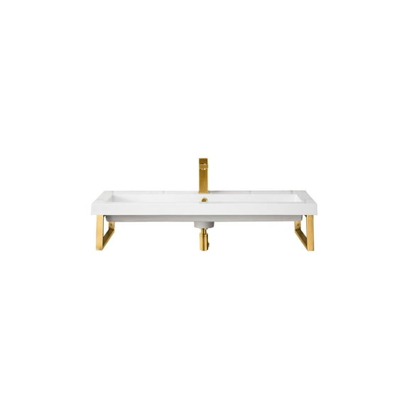 James Martin Vanities Two 15 1/4" Wall Brackets, Radiant Gold w/39.5" Composite Countertop