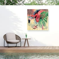 James Mazzotta 'Cool Flamingoes' Outdoor Canvas 14x14