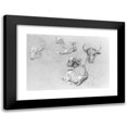 thumbnail image 1 of James McDougal Hart 24x18 Black Modern Framed Museum Art Print Titled - Studies of Cows and Calves (1872), 1 of 5