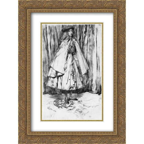 James McNeill Whistler 2x Matted 18x24 Gold Ornate Framed Art Print 'Annie Haden'
