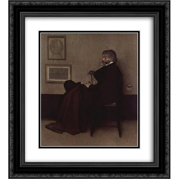 James McNeill Whistler 2x Matted 20x24 Black Ornate Framed Art Print 'Arrangement in Grey and Black, No.2 Portrait of Thomas Carlyle'