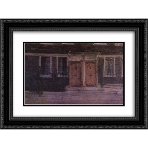 James McNeill Whistler 2x Matted 24x18 Black Ornate Framed Art Print 'Chelsea Houses'