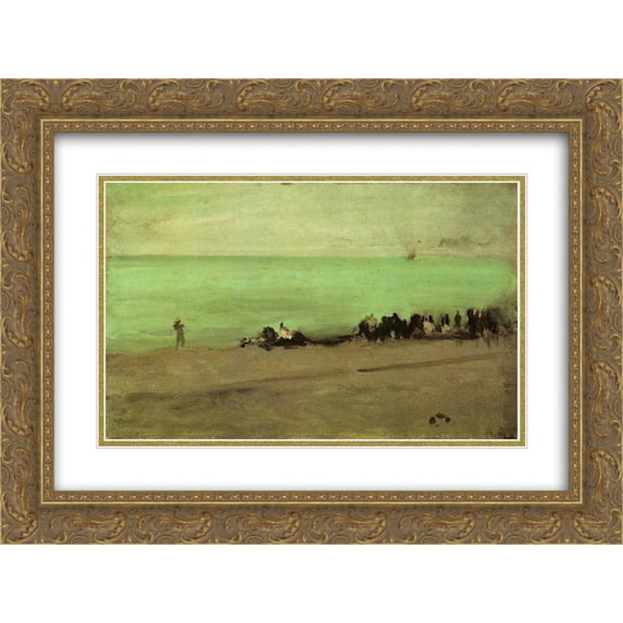 James McNeill Whistler 2x Matted 24x18 Gold Ornate Framed Art Print 'Blue and Silver Boat Entering Pourville'
