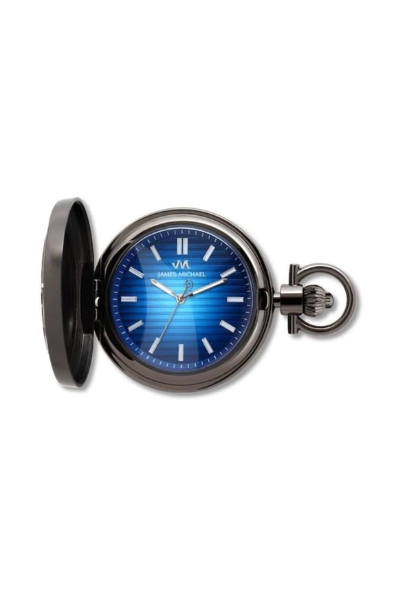 Men's Quartz Pocket Watch Gunmetal Blue Dial PQA061134