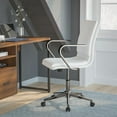 thumbnail image 1 of Flash Furniture James Faux Leather Swivel Office Chair in White/Chrome, 1 of 4