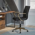 thumbnail image 1 of Flash Furniture James Faux Leather Swivel Office Chair in Black/Gold, 1 of 4