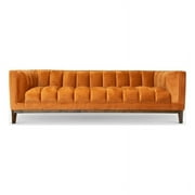 James Mid Century Modern Luxury Living Room Orange Velvet Couch