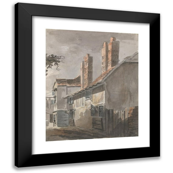 James Miller 15x18 Black Modern Framed Museum Art Print Titled - View of a Building with Chimneys