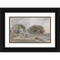 thumbnail image 1 of James Miller 18x13 Black Ornate Wood Framed Double Matted Museum Art Print Titled - The Swan Inn at Twickenham, 1 of 5