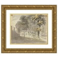 thumbnail image 1 of James Miller 24x20 Gold Ornate Framed and Double Matted Museum Art Print Titled - House with Trees, 1 of 4
