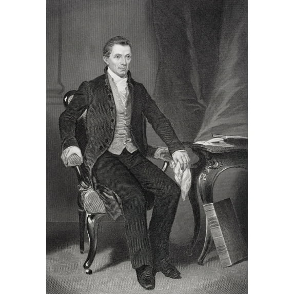 James Monroe 1758-1831. Fifth President Of The United States 1817_25. From Painting By Alonzo Chappel Print