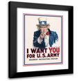 thumbnail image 1 of James Montgomery Flagg 11x14 Black Modern Framed Museum Art Print Titled - I Want You for U.S. Army (1917), 1 of 5