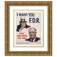 thumbnail image 1 of James Montgomery Flagg 15x18 Gold Ornate Wood Frame and Double Matted Museum Art Print Titled - I Want You F.D.R-Stay and Finish the Job! (1944), 1 of 4