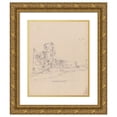 thumbnail image 1 of James Moore 12x14 Gold Ornate Wood Frame and Double Matted Museum Art Print Titled - Kinloss Abbey, Scotland (1792), 1 of 4
