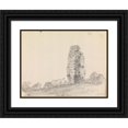 thumbnail image 1 of James Moore 18x15 Black Ornate Wood Framed Double Matted Museum Art Print Titled - Bindon Abbey, Dorset, England (1792), 1 of 5