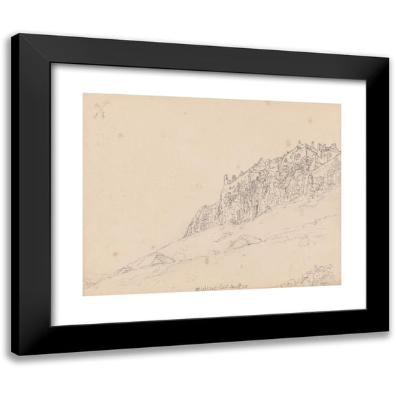 James Moore 24x20 Black Modern Framed Museum Art Print Titled - Stirling Castle, Scotland (1792)