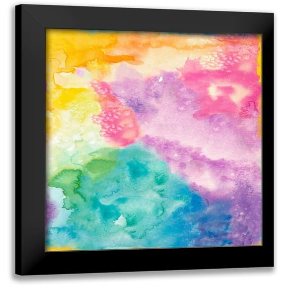 James, Nola 12x12 Black Modern Framed Museum Art Print Titled - Rainbow Watercolor