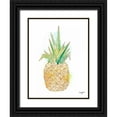 thumbnail image 1 of James, Nola 12x14 Black Ornate Wood Framed with Double Matting Museum Art Print Titled - Watercolor Origami Pineapple, 1 of 4