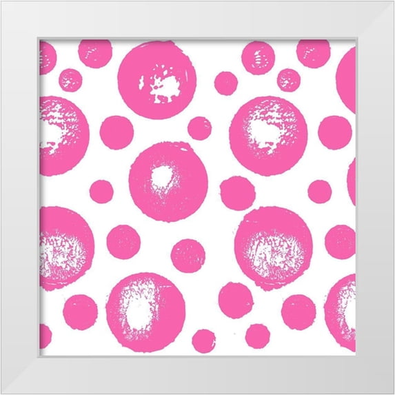 James, Nola 15x15 White Modern Wood Framed Museum Art Print Titled - Fun Paint Bubbles Pink