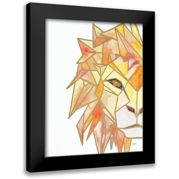 James, Nola 15x18 Black Modern Framed Museum Art Print Titled - Retro Lion