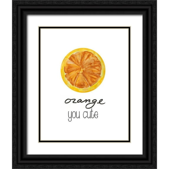 James, Nola 15x18 Black Ornate Wood Framed with Double Matting Museum Art Print Titled - Orange You Cute