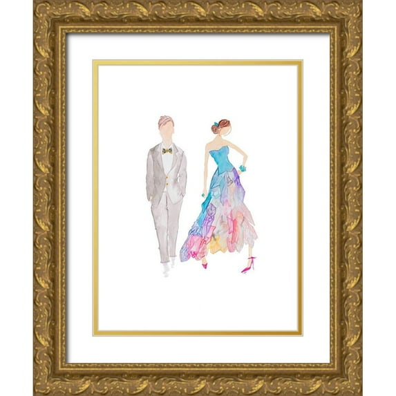 James, Nola 15x18 Gold Ornate Wood Framed with Double Matting Museum Art Print Titled - Ballroom Couple