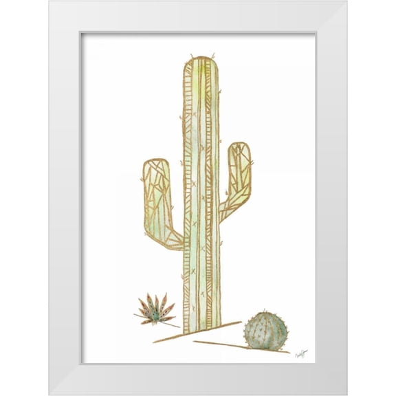 James, Nola 18x24 White Modern Wood Framed Museum Art Print Titled - Origami Cactus