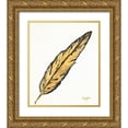 thumbnail image 1 of James, Nola 20x23 Gold Ornate Wood Framed with Double Matting Museum Art Print Titled - Golden Feathers II, 1 of 4