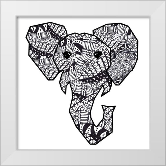 James, Nola 26x26 White Modern Wood Framed Museum Art Print Titled - Retro Elephant