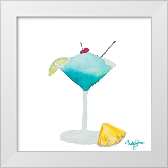 James, Nola 26x26 White Modern Wood Framed Museum Art Print Titled - Tiki Bar Tonics III