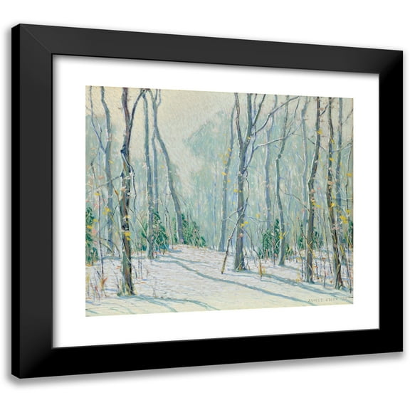 James P. Knox 14x12 Black Modern Framed Museum Art Print Titled - Winter Landscape, Fort Lee Nj (1923)