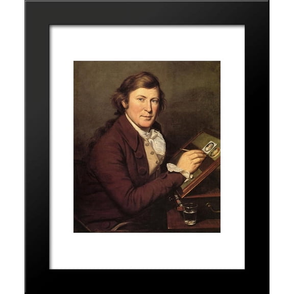 James Peale Painting a Miniature 20x24 Framed Art Print by Peale, Charles Wil...