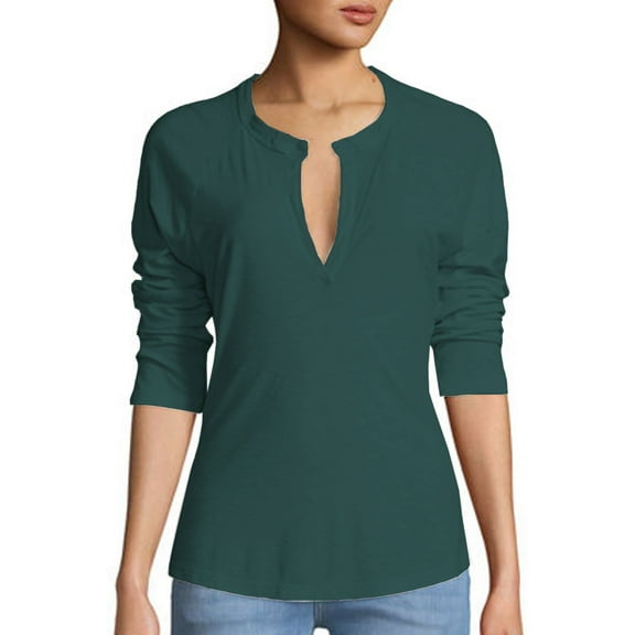 James Perse Turquoise Split Neck Raglan T-Shirt (0)