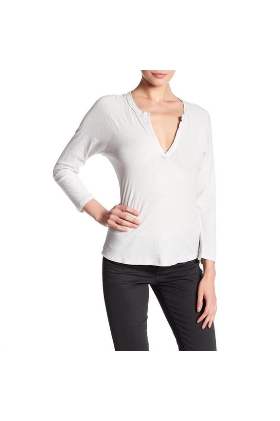 White Split Neck Raglan T-Shirt (4)