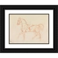 thumbnail image 1 of James Seymour 18x14 Black Ornate Wood Framed Double Matted Museum Art Print Titled - Horse, with Rider Lightly Sketched, Walking to Left, 1 of 5