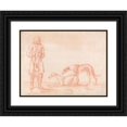 thumbnail image 1 of James Seymour 24x19 Black Ornate Framed Double Matted Museum Art Print Titled: A Huntsman Holding a Dead Hare, with Two Greyhounds Looking On, 1 of 5