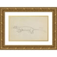 thumbnail image 1 of James Sowerby 24x16 Gold Ornate Framed and Double Matted Museum Art Print Titled - A Weasel., 1 of 4