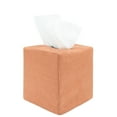 thumbnail image 1 of PILLOWPIA James Stonewashed Linen Tissue Box Holder, Sandalwood, Decorative Home Accessory, 4.5" L x 4.5" W x 5.5" H, 1 of 7