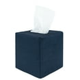 thumbnail image 1 of PILLOWPIA James Stonewashed Linen Tissue Box Holder, Indigo, Decorative Home Accessory, 4.5" L x 4.5" W x 5.5" H, 1 of 6
