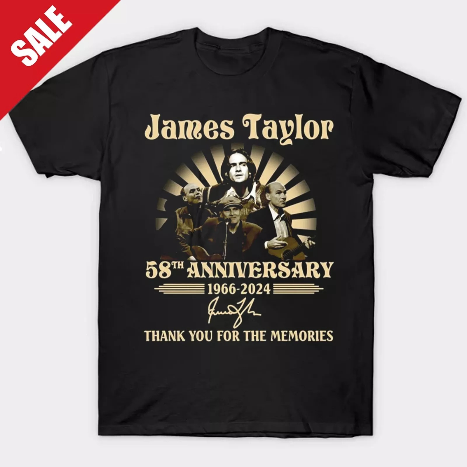 James Taylor 58th Anniversary 19662024 Signatures Thank Shirt NLS5.63