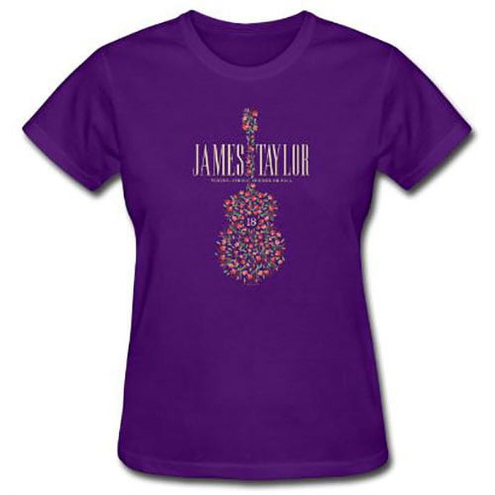 James Taylor Ladies T-Shirt: 2018 Tour Flower Guitar (Ex