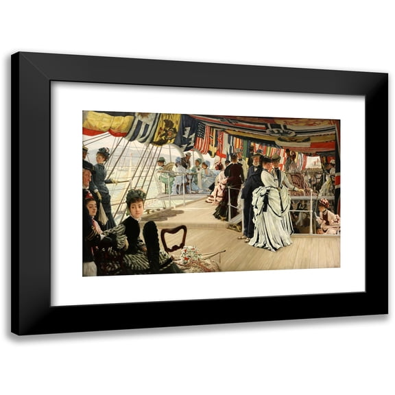 James Tissot 14x11 Black Modern Framed Museum Art Print Titled - The Ball on Shipboard (1874)