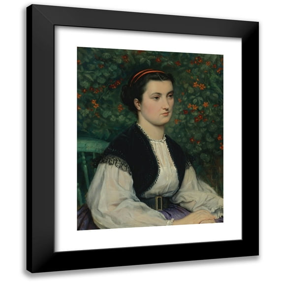 James Tissot 15x18 Black Modern Framed Museum Art Print Titled - Portrait of a Lady (1864)