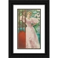 thumbnail image 1 of James Tissot 15x24 Black Ornate Framed Double Matted Museum Art Print Titled: Portrait of a Young Woman in a Conservatory (1895), 1 of 5