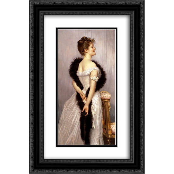 James Tissot 2x Matted 16x24 Black Ornate Framed Art Print 'Portrait of the Vicomtesse de Montmorand'