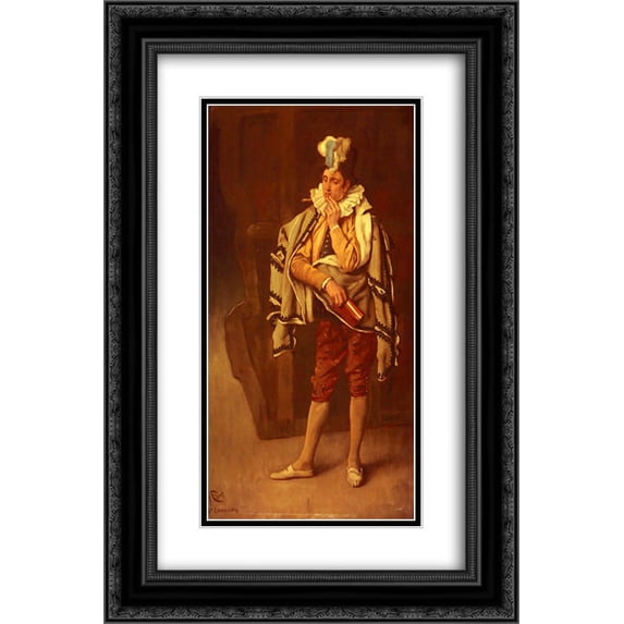 James Tissot 2x Matted 16x24 Black Ornate Framed Art Print 'The Comedian'