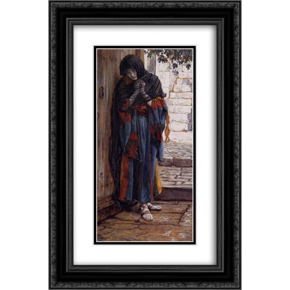 James Tissot 2x Matted 16x24 Black Ornate Framed Art Print 'The Repentant Magdalene'